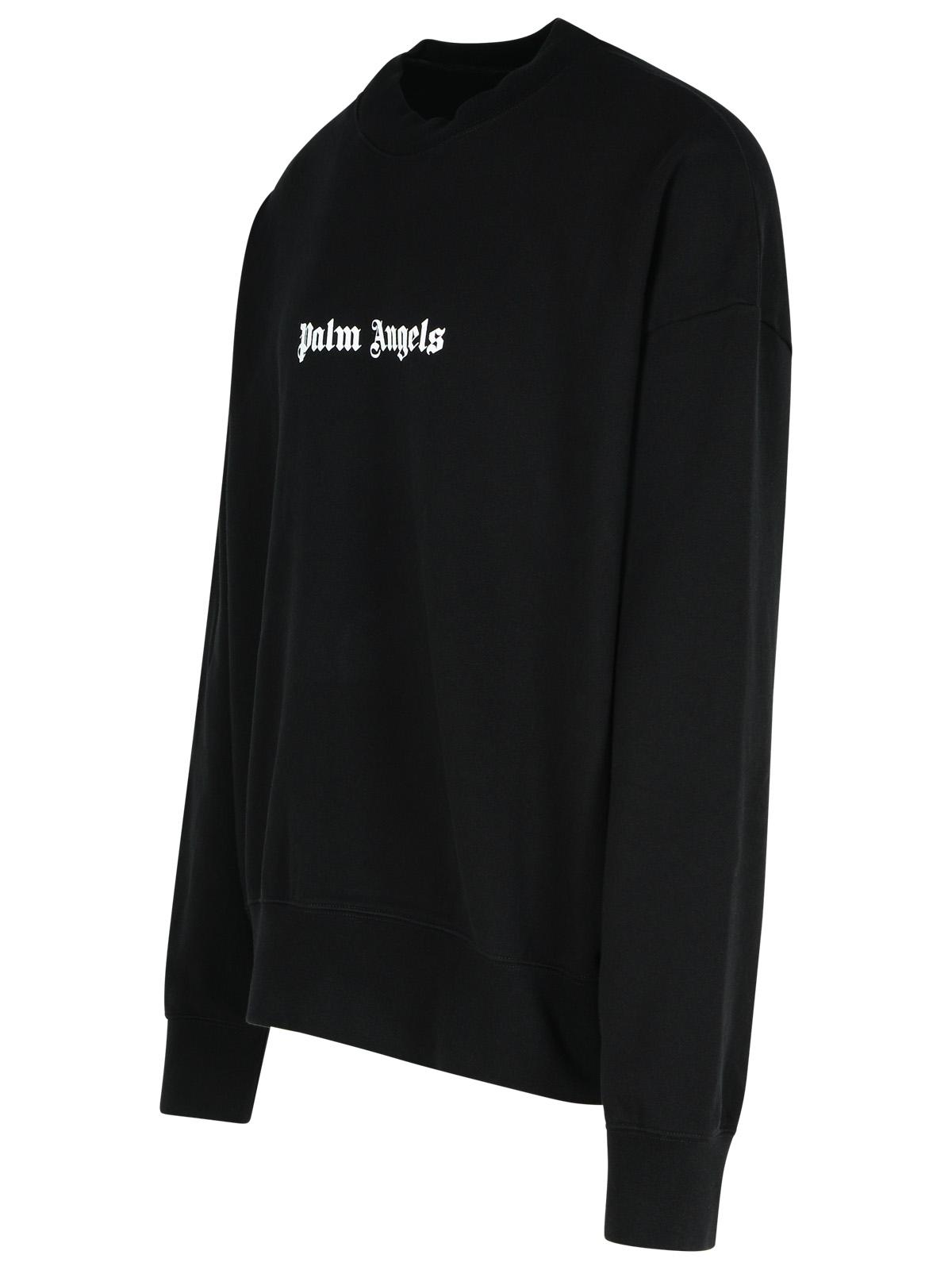 Palm Angels Black Cotton Sweatshirt Men PALM ANGELS