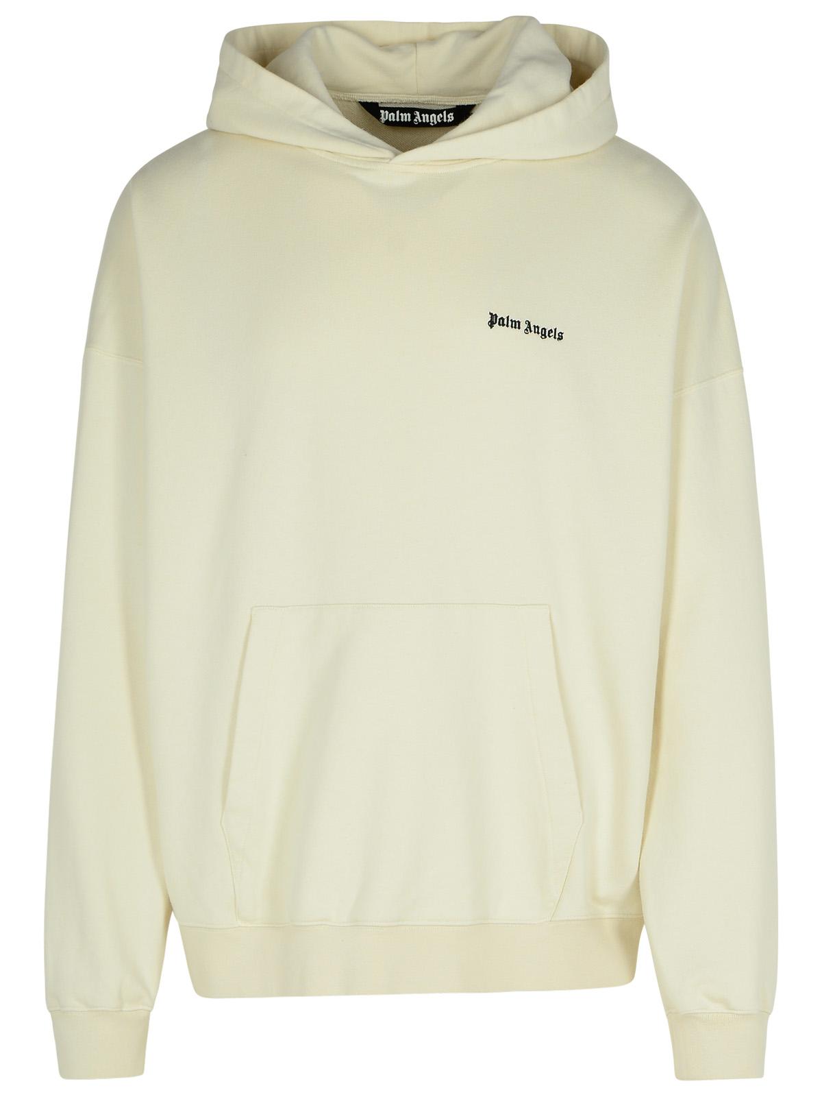 Palm Angels Cream Cotton Sweatshirt Men PALM ANGELS