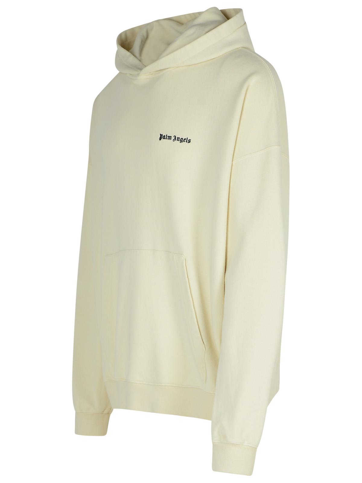 Palm Angels Cream Cotton Sweatshirt Men PALM ANGELS