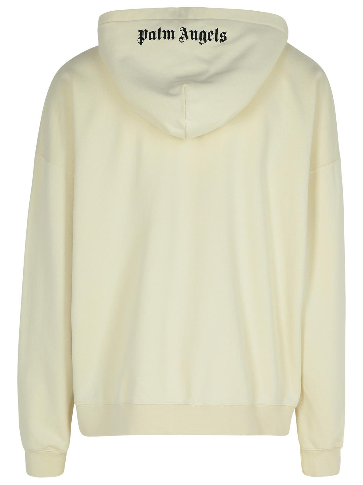 Palm Angels Cream Cotton Sweatshirt Men PALM ANGELS