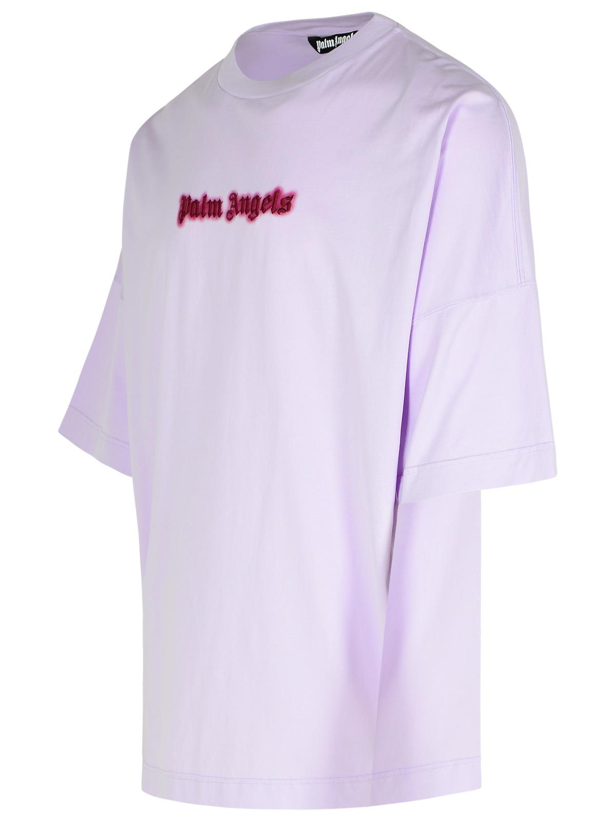 Palm Angels 'Neon' Lilac Cotton T-Shirt Men PALM ANGELS