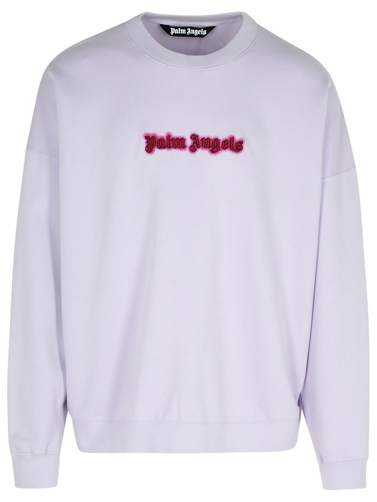 Palm Angels 'Neon' Lilac Cotton Sweatshirt Men PALM ANGELS
