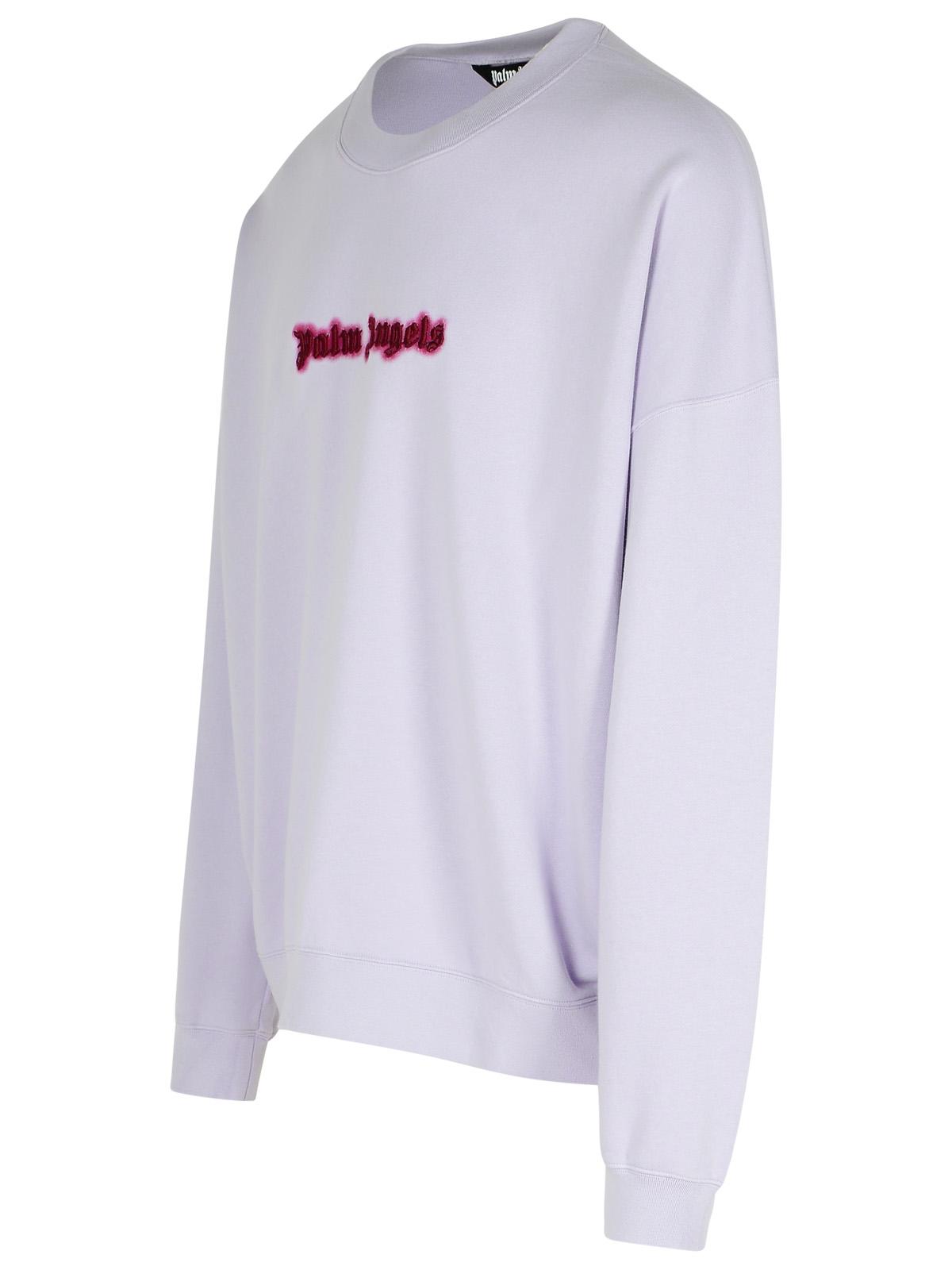 Palm Angels 'Neon' Lilac Cotton Sweatshirt Men PALM ANGELS