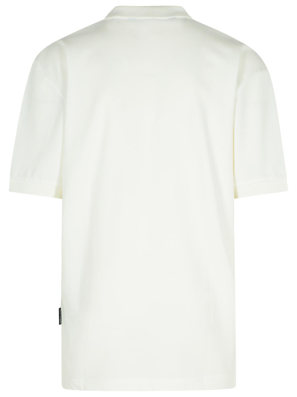 Palm Angels 'College' White Cotton Polo Shirt Men PALM ANGELS