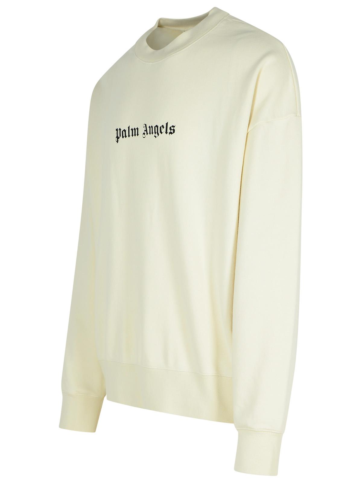 Palm Angels Cream Cotton Sweatshirt Men PALM ANGELS