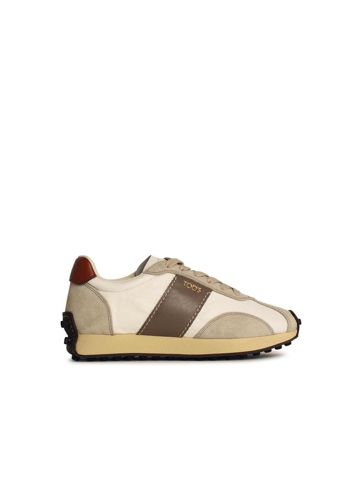 Tod's 'T Vintage' Beige Leather Blend Sneakers Women TOD'S