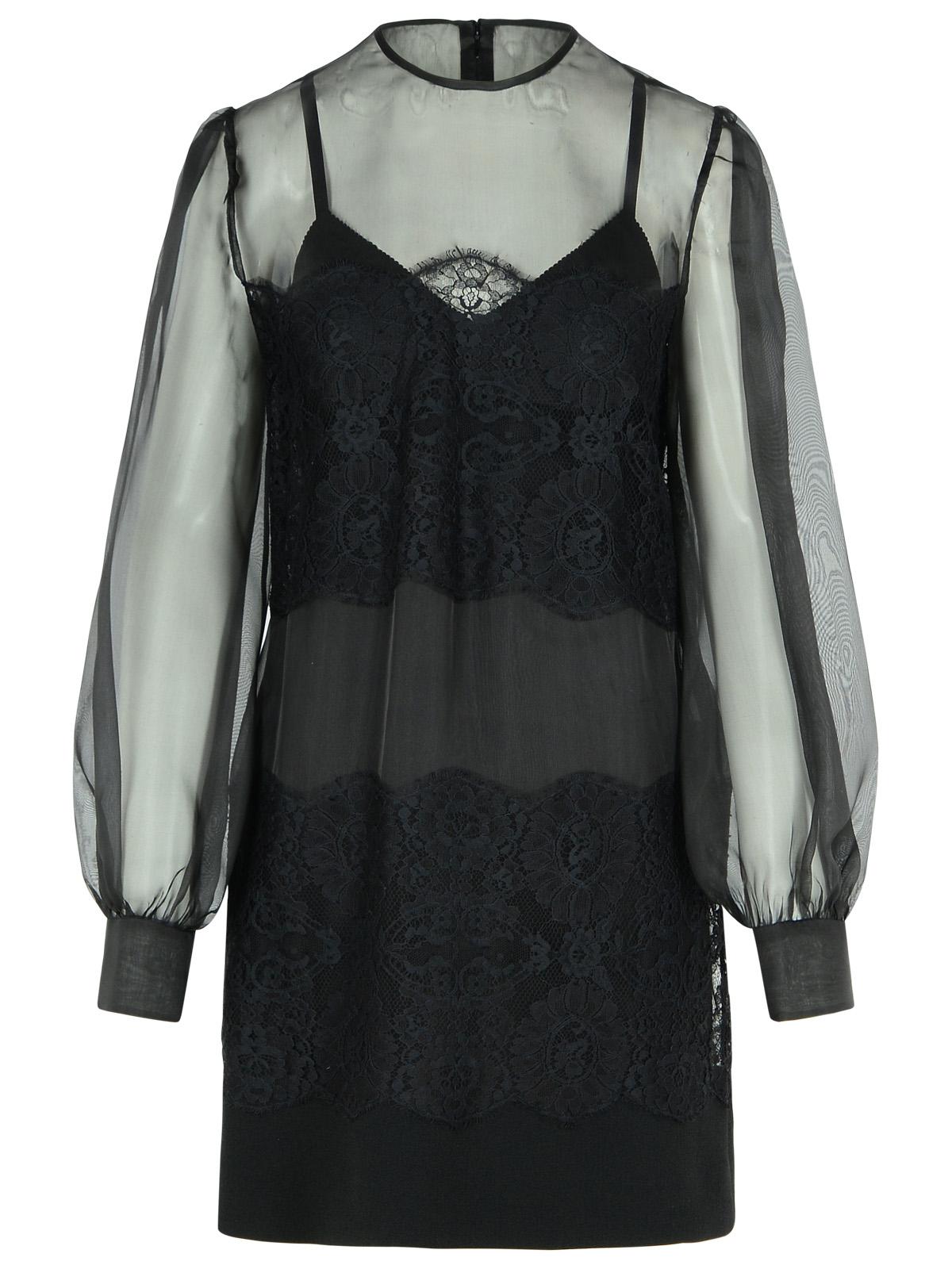 Dolce & Gabbana Black Silk Organza Dress Women DOLCE & GABBANA