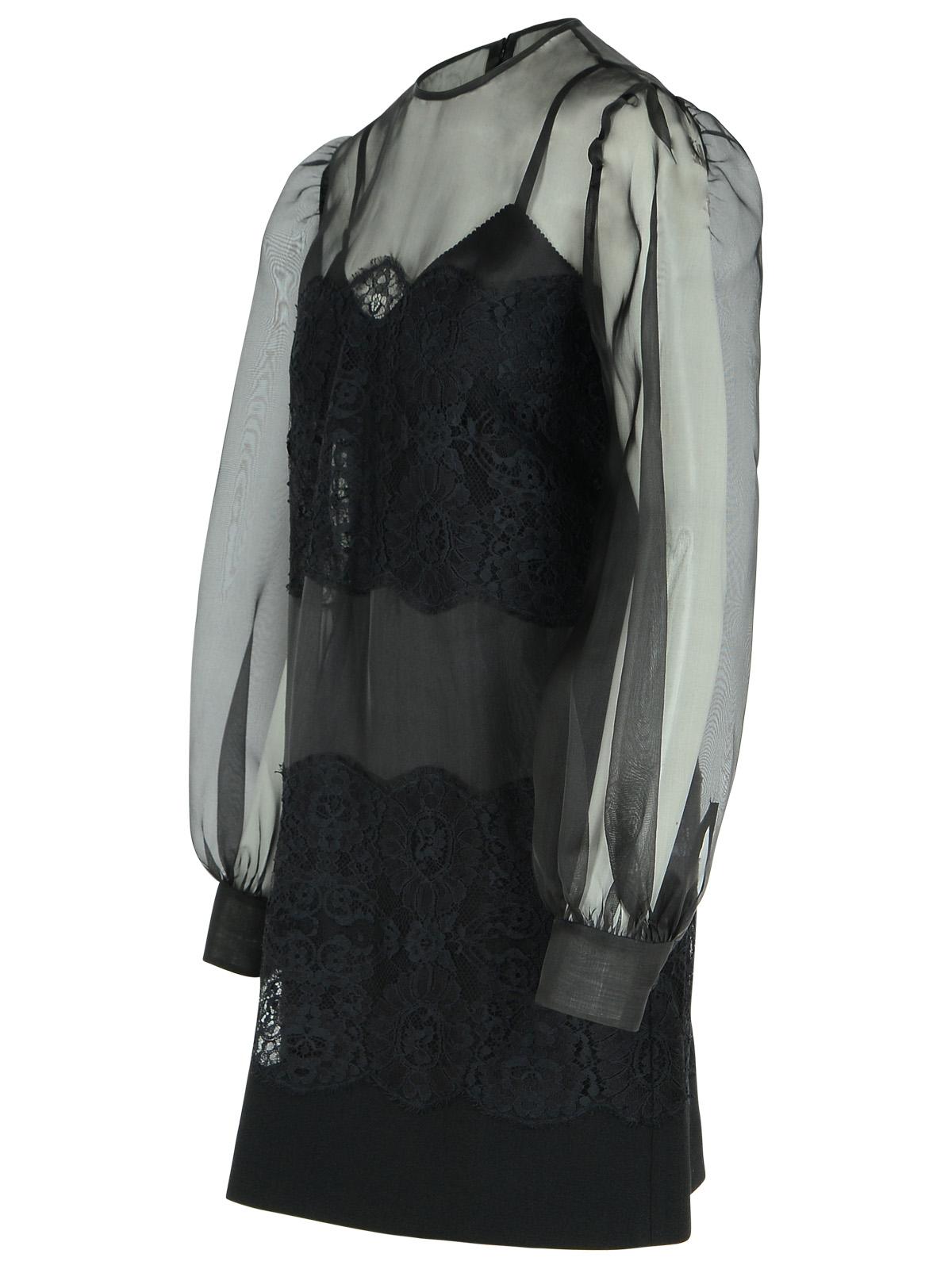 Dolce & Gabbana Black Silk Organza Dress Women DOLCE & GABBANA