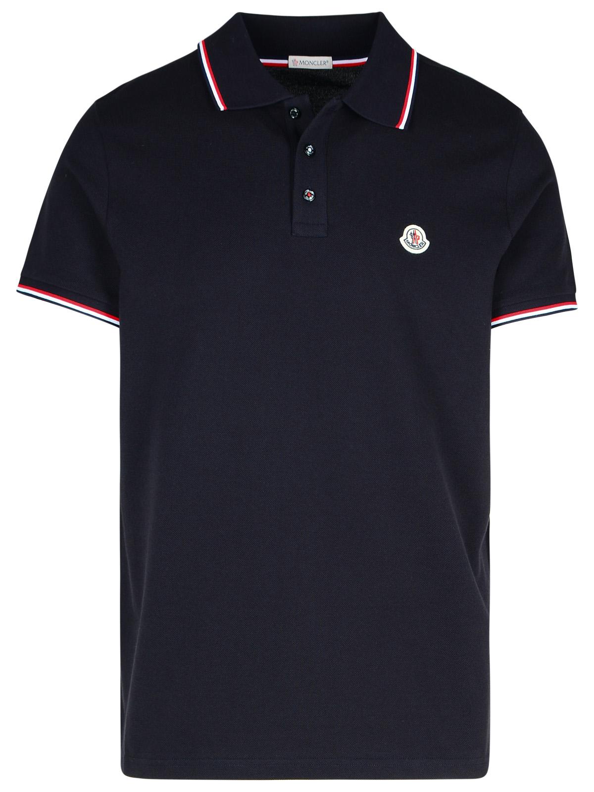 Moncler Navy Cotton Polo Shirt Men MONCLER