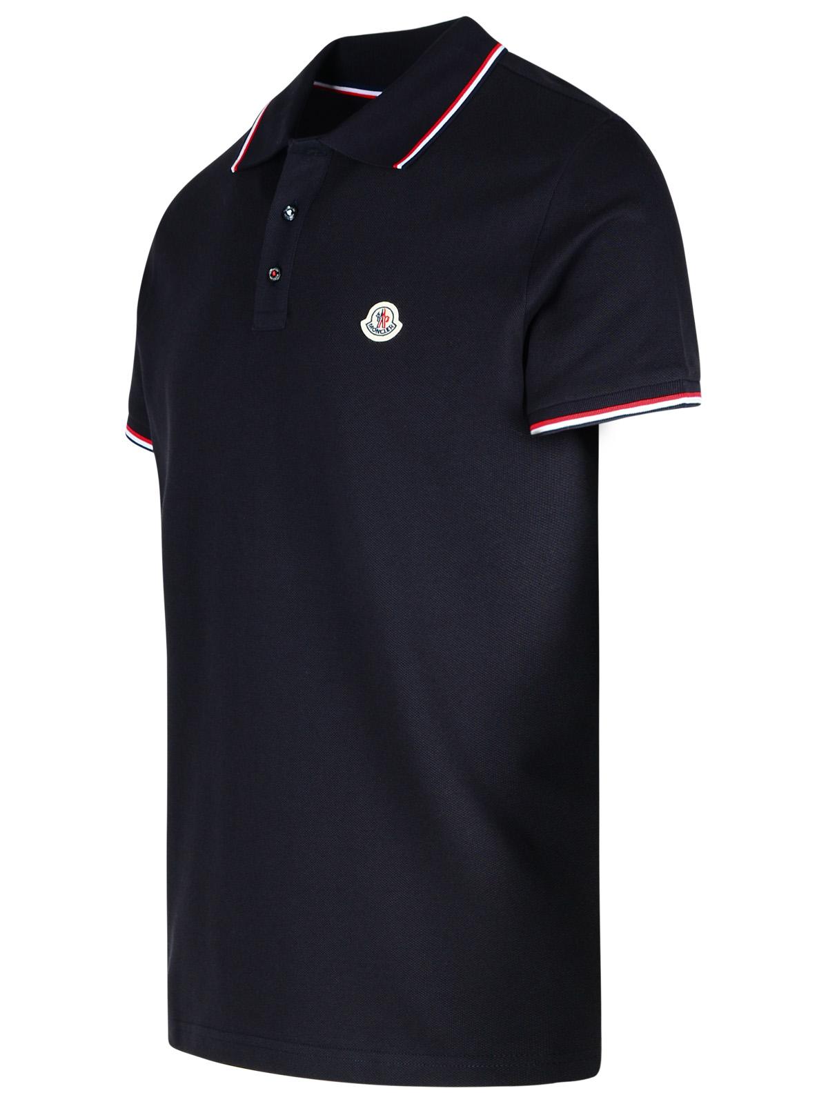 Moncler Navy Cotton Polo Shirt Men MONCLER