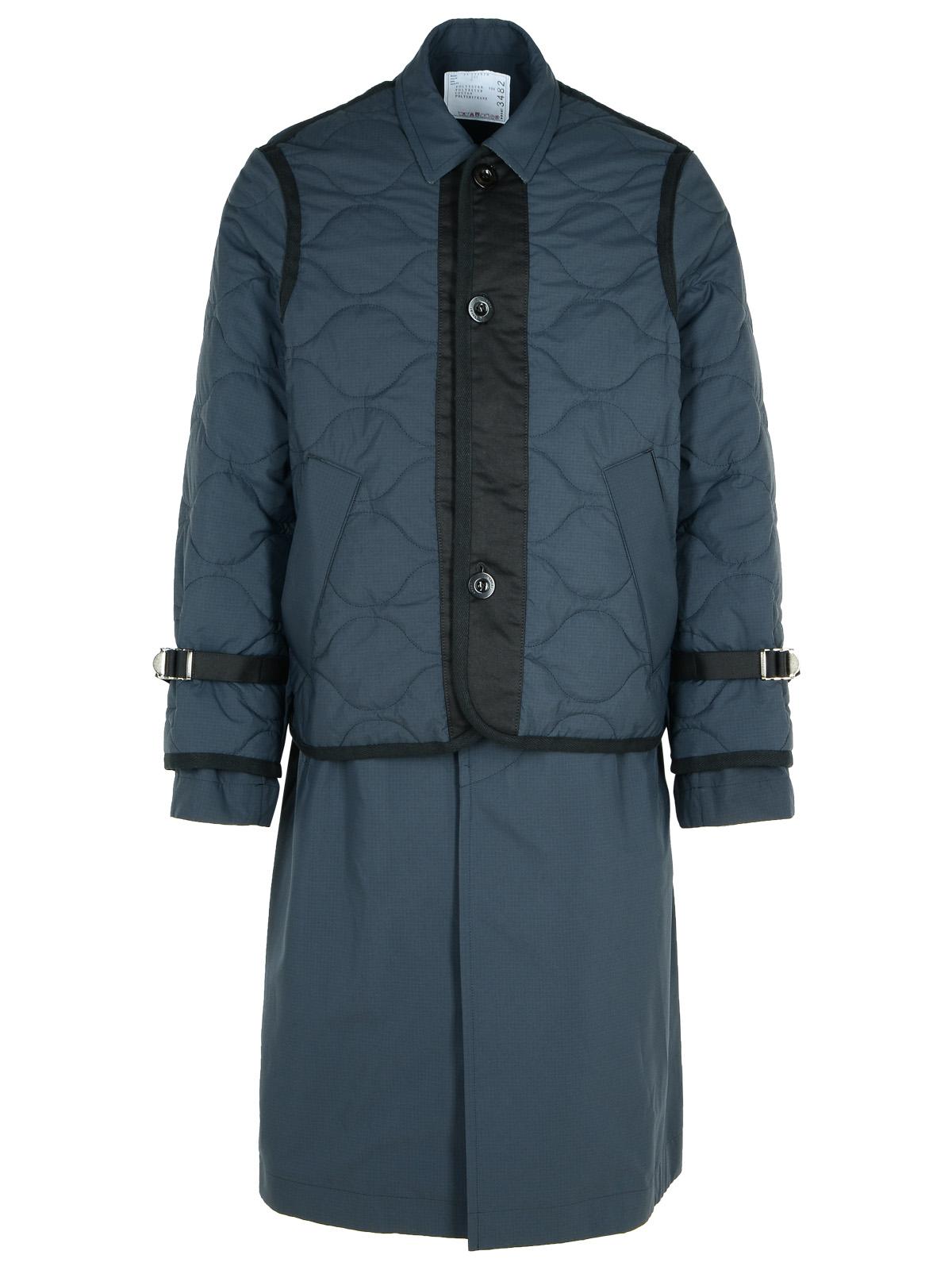 Sacai 'Quilted' Navy Polyester Parka Men SACAI