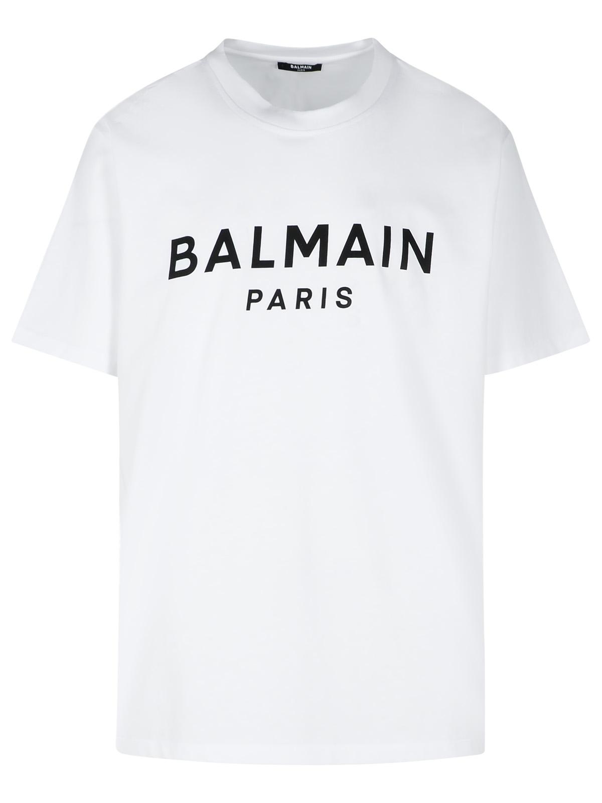 Balmain White Cotton T-Shirt Men BALMAIN