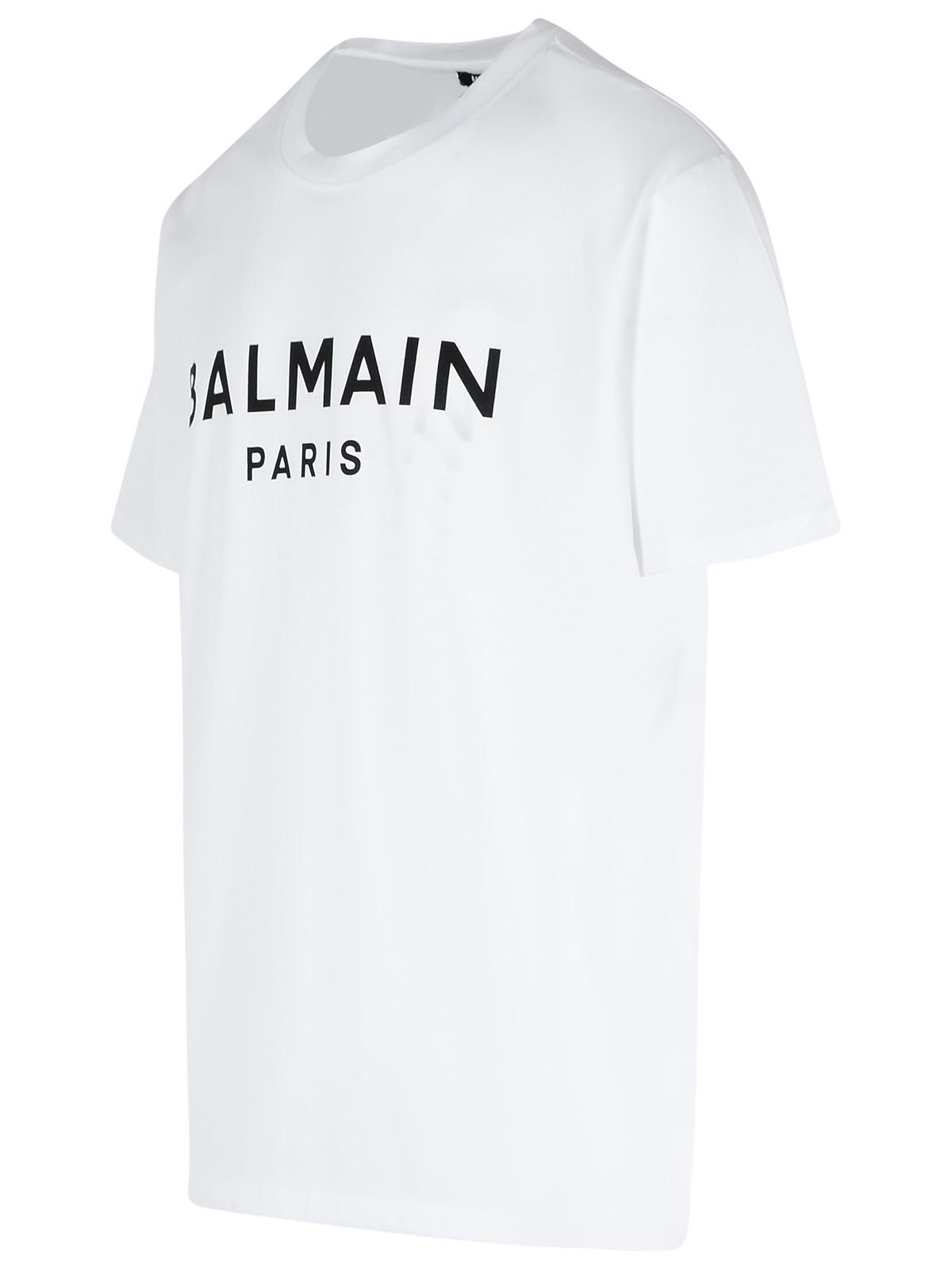 Balmain White Cotton T-Shirt Men BALMAIN