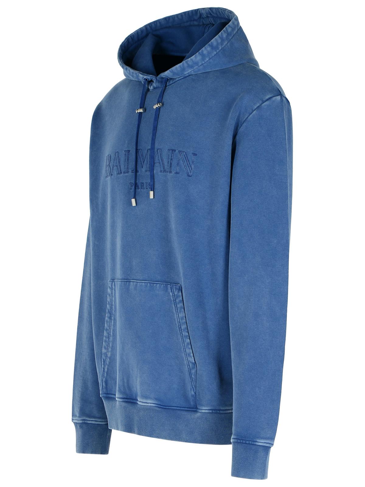 Balmain Blue Cotton Sweatshirt Men BALMAIN
