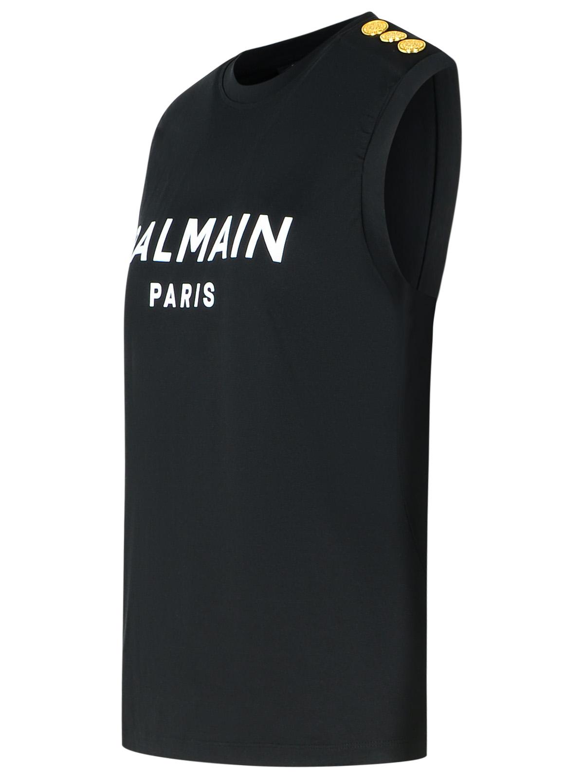 Balmain Black Cotton Tank Top Women BALMAIN