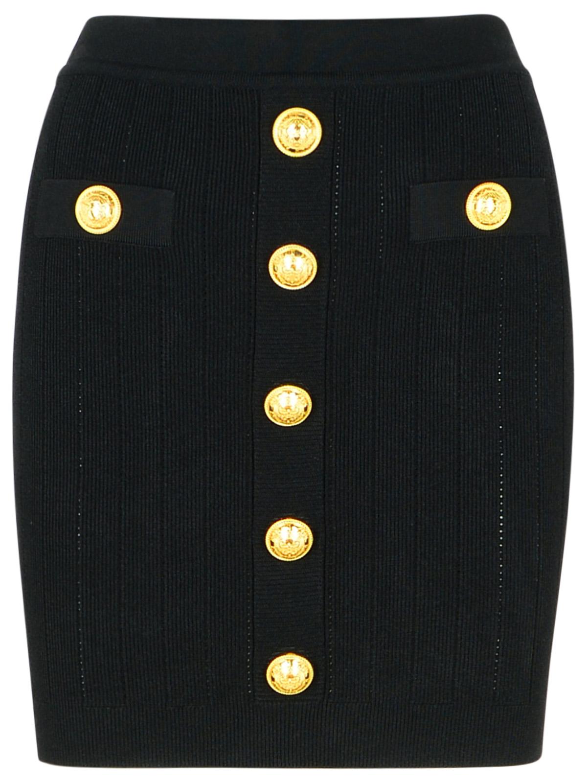 Balmain Black Viscose Blend Miniskirt Women BALMAIN