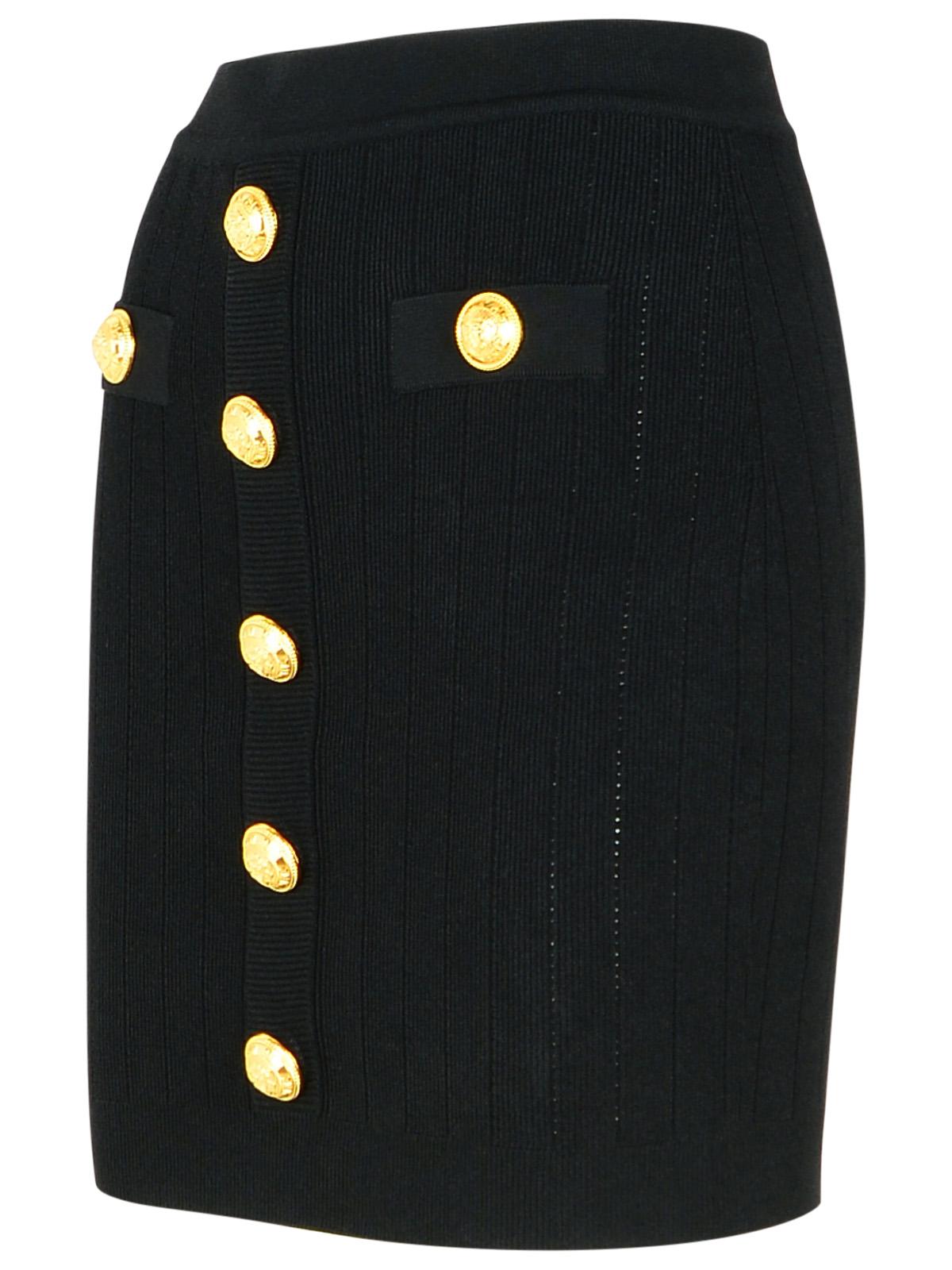 Balmain Black Viscose Blend Miniskirt Women BALMAIN