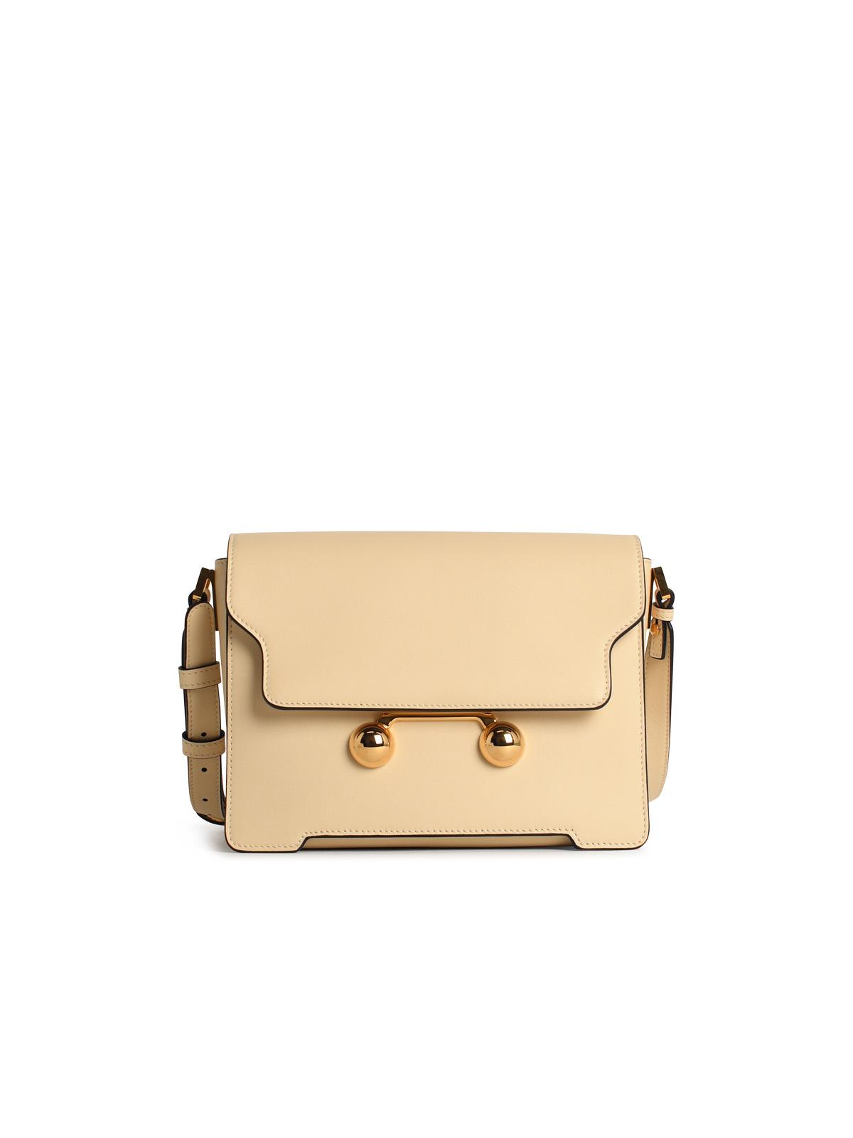 Marni 'New Trunk' Ivory Leather Crossbody Bag Women MARNI