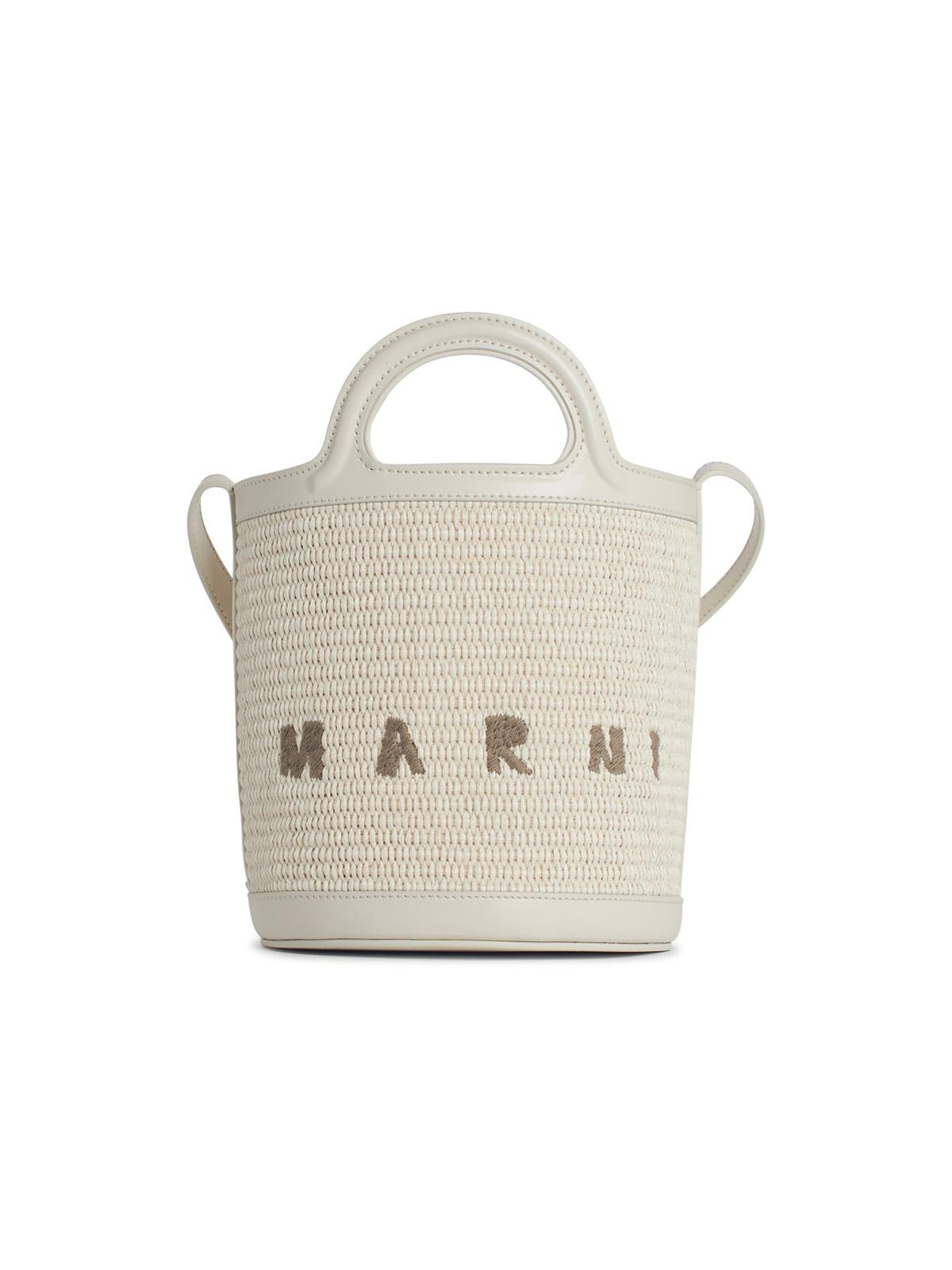 Marni 'Tropicalia' White Leather Blend Bag Women MARNI