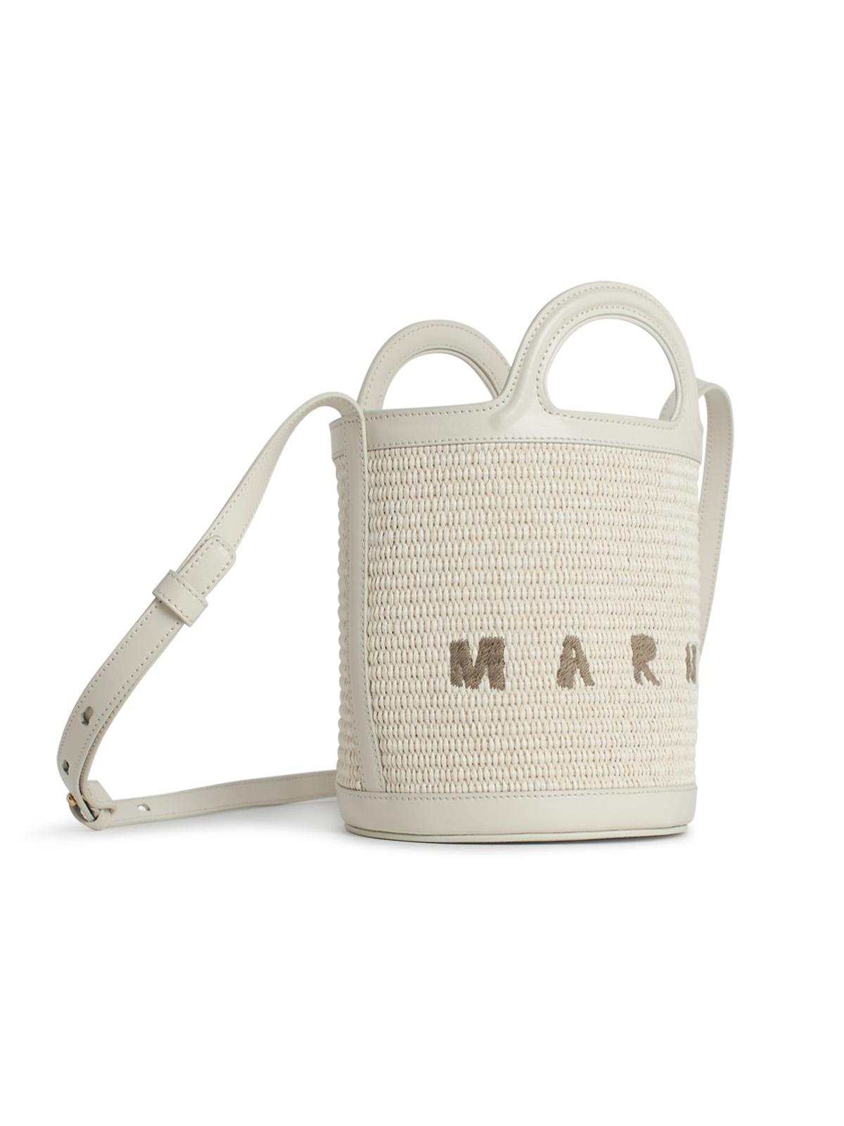 Marni 'Tropicalia' White Leather Blend Bag Women MARNI