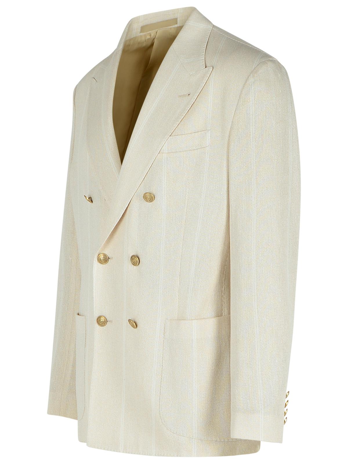 Eleventy Cream Cotton Blend Blazer Men ELEVENTY