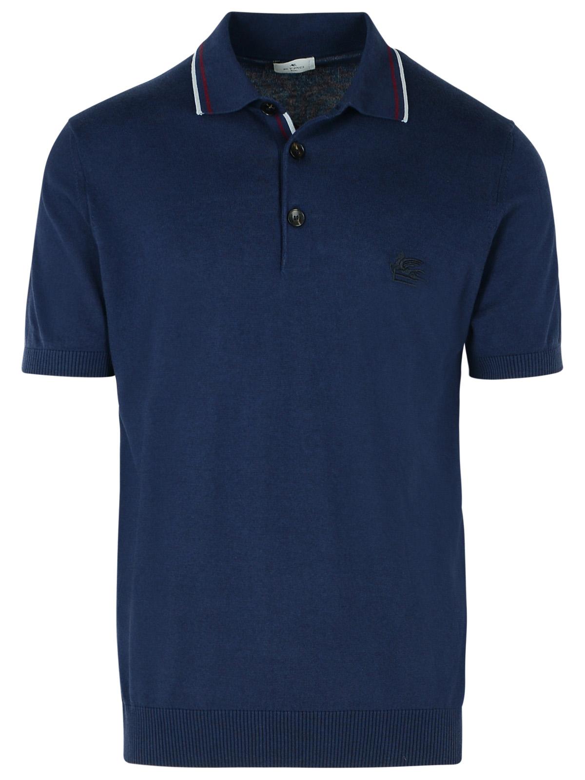 Etro Navy Cotton Polo Shirt Men ETRO