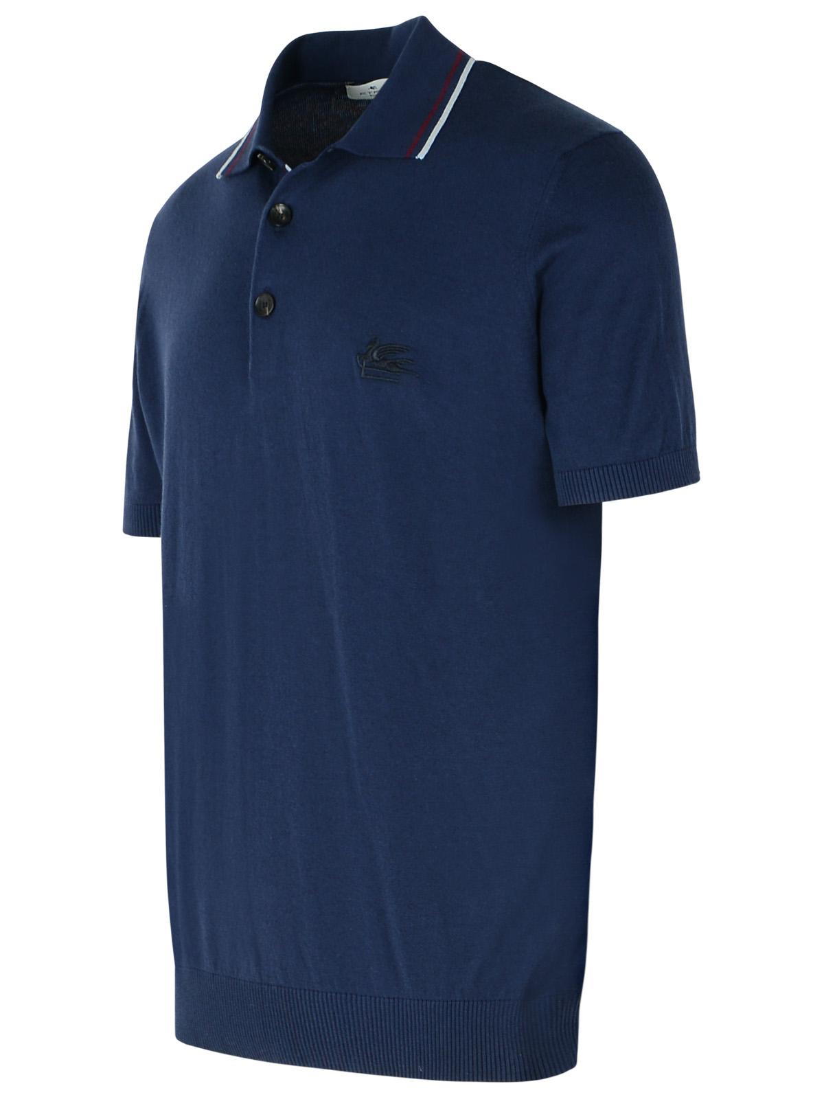 Etro Navy Cotton Polo Shirt Men ETRO