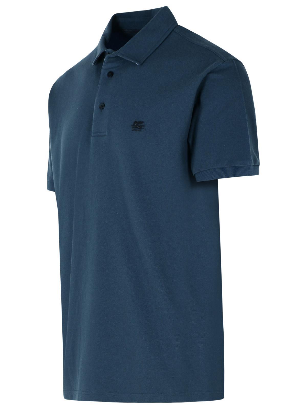 Etro 'Roma' Navy Cotton Polo Shirt Men ETRO