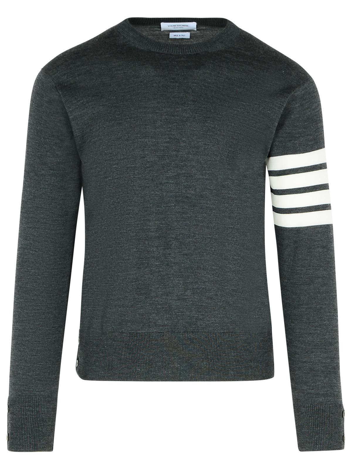 Thom Browne '4-Bar' Grey Virgin Wool Sweater Men THOM BROWNE