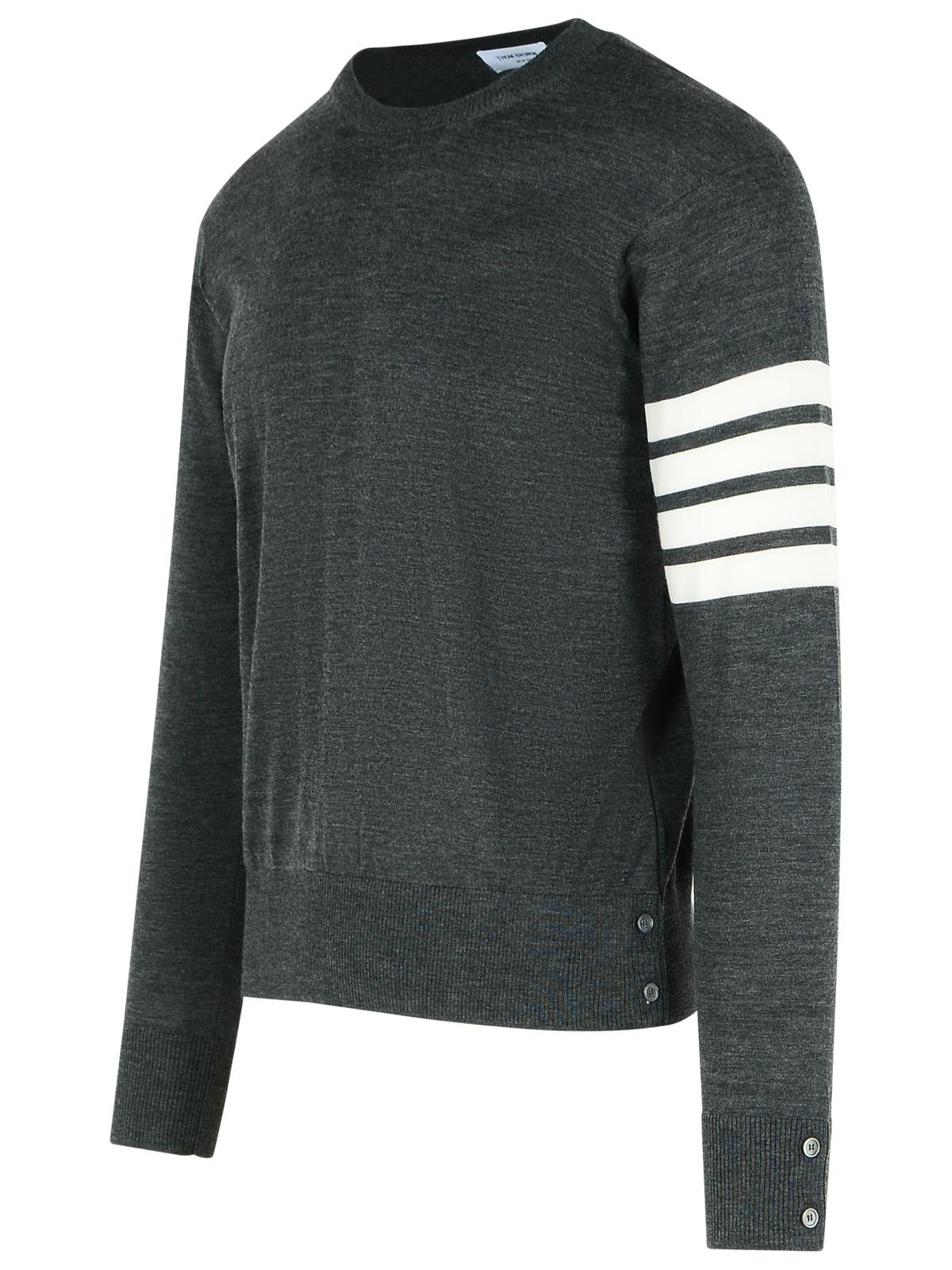 Thom Browne '4-Bar' Grey Virgin Wool Sweater Men THOM BROWNE