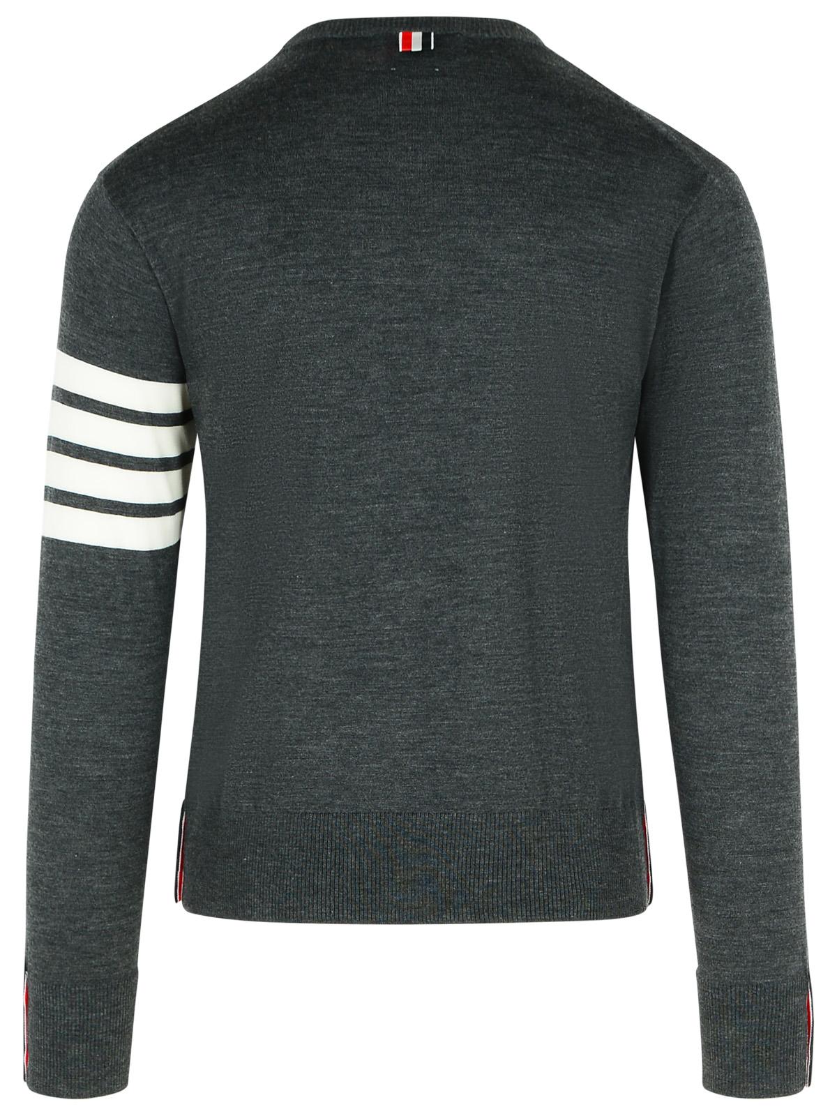Thom Browne '4-Bar' Grey Virgin Wool Sweater Men THOM BROWNE