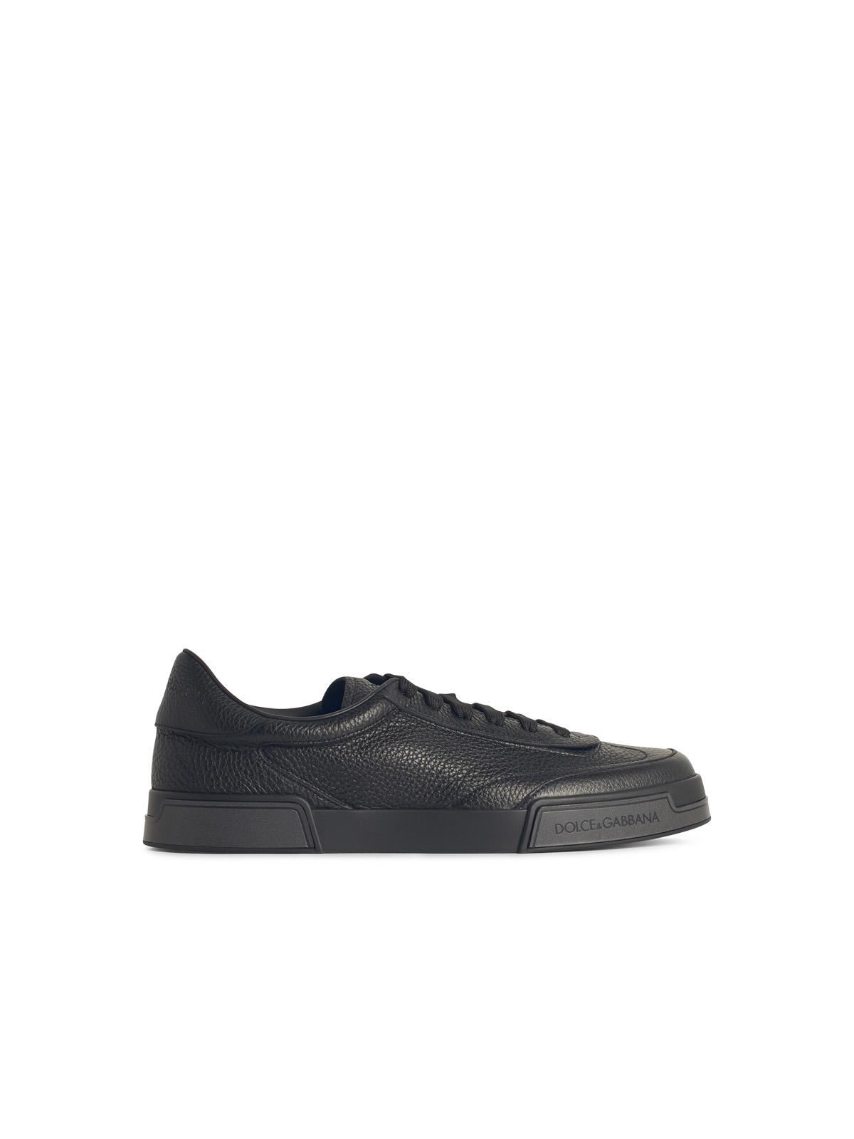 Dolce & Gabbana 'Portofino' Black Leather Sneakers Men DOLCE & GABBANA