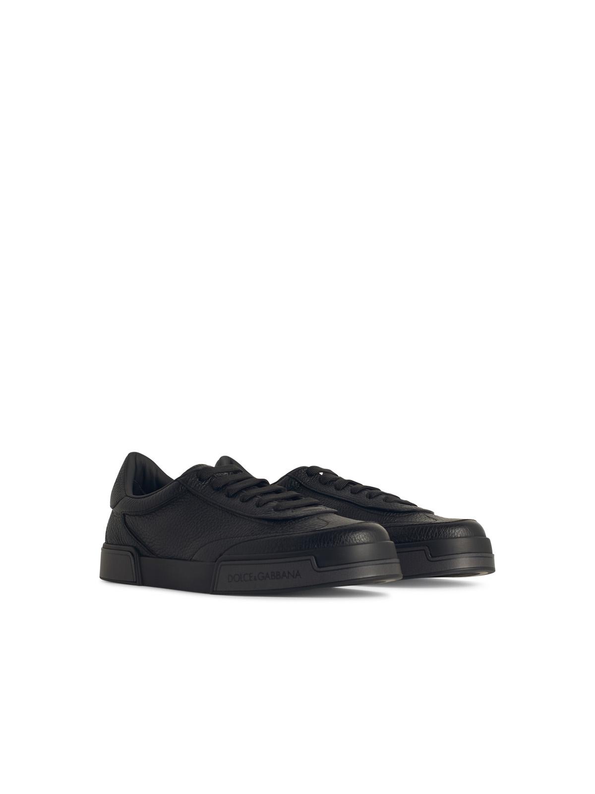 Dolce & Gabbana 'Portofino' Black Leather Sneakers Men DOLCE & GABBANA