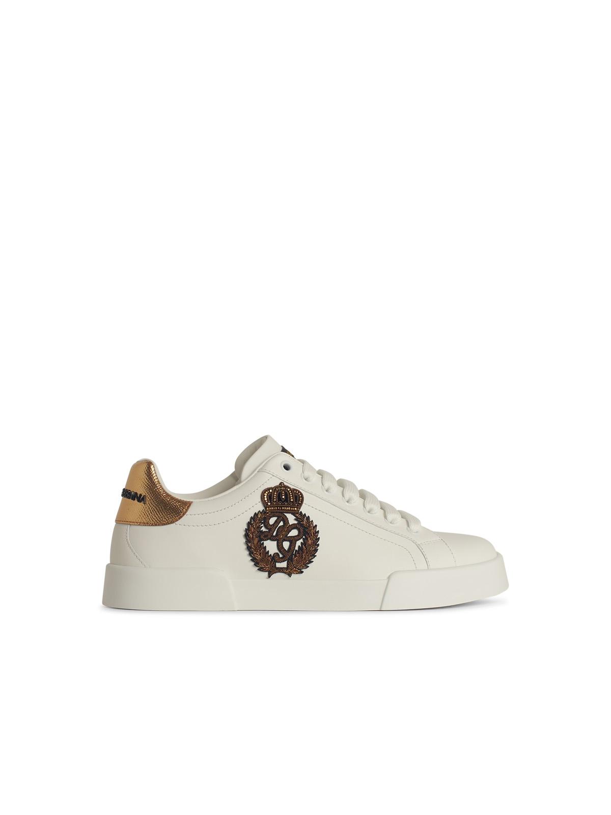 Dolce & Gabbana 'Portofino' White Leather Sneakers Men DOLCE & GABBANA
