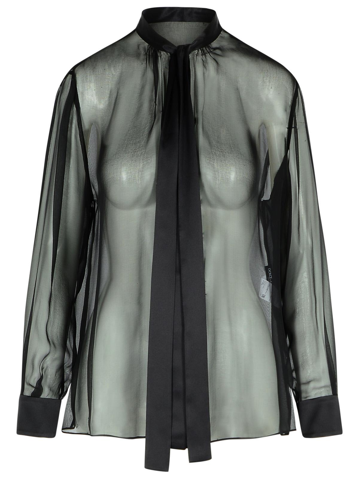 Dolce & Gabbana Black Silk Shirt Women DOLCE & GABBANA
