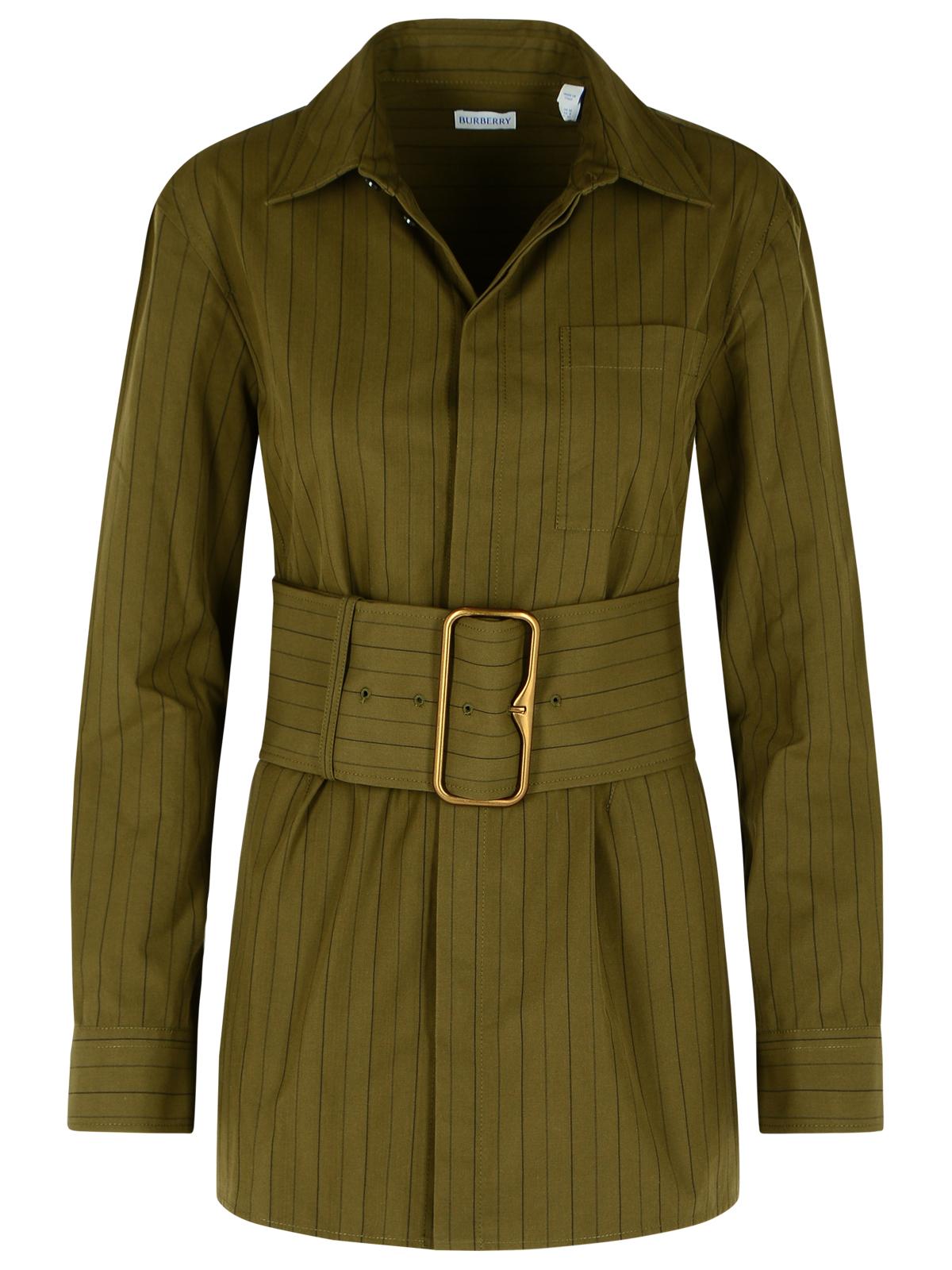 Burberry Green Cotton Mini Dress Women BURBERRY