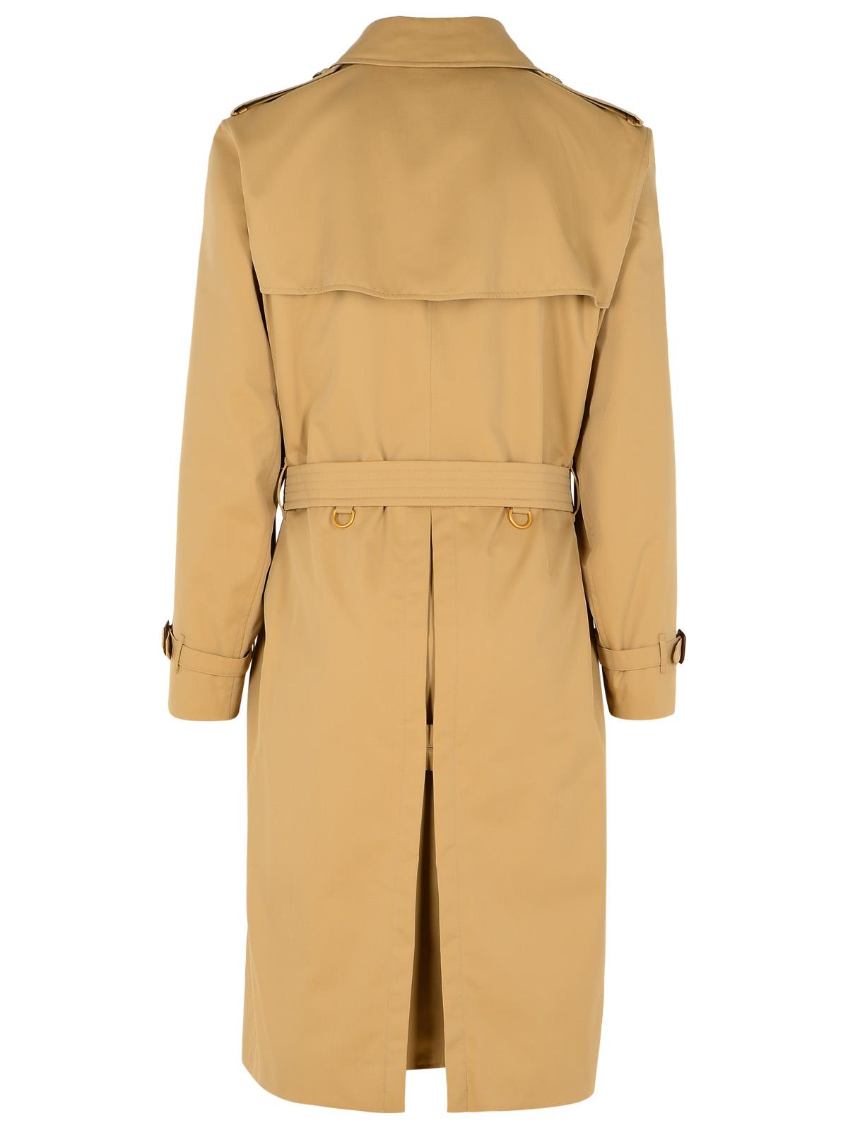 Burberry Long 'Kensington' Beige Cotton Trench Coat Men BURBERRY