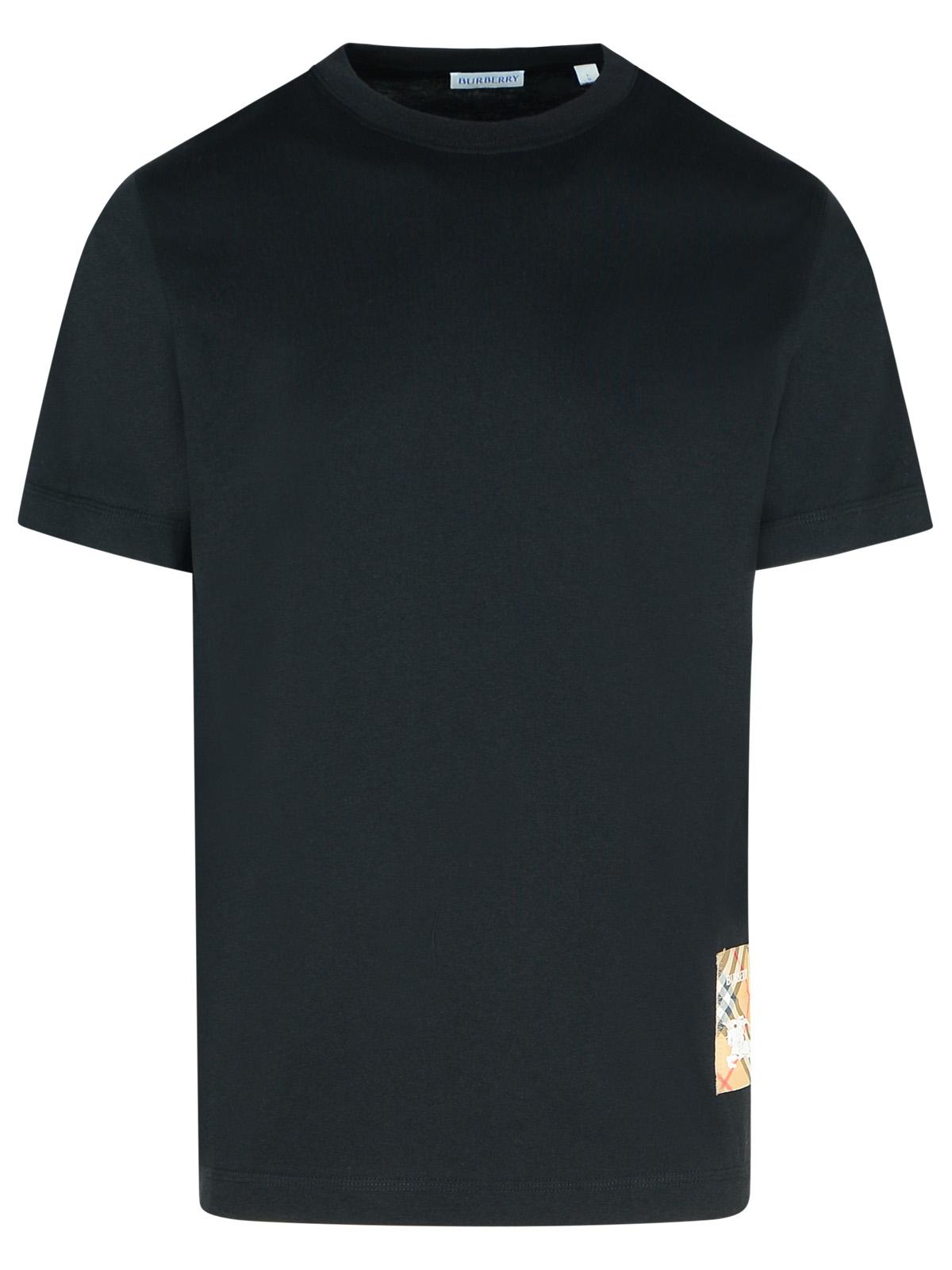 Burberry Black Cotton T-Shirt Men BURBERRY