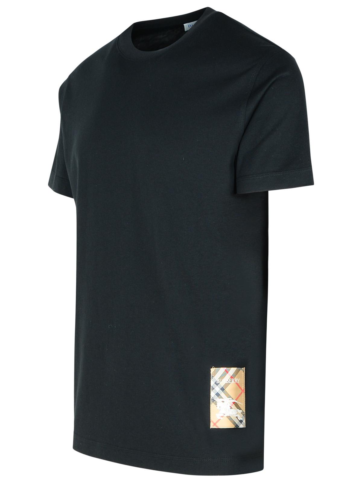 Burberry Black Cotton T-Shirt Men BURBERRY
