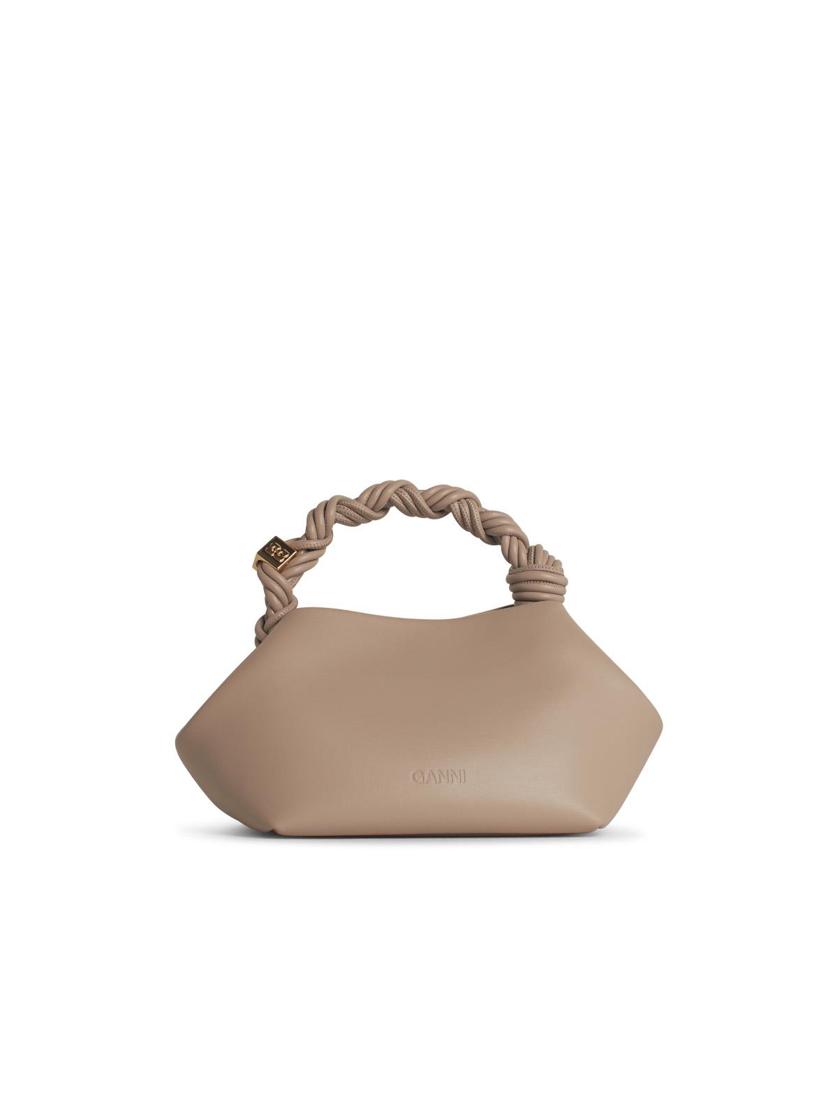 Ganni 'Bou' Ivory Recycled Leather Blend Bag Women GANNI