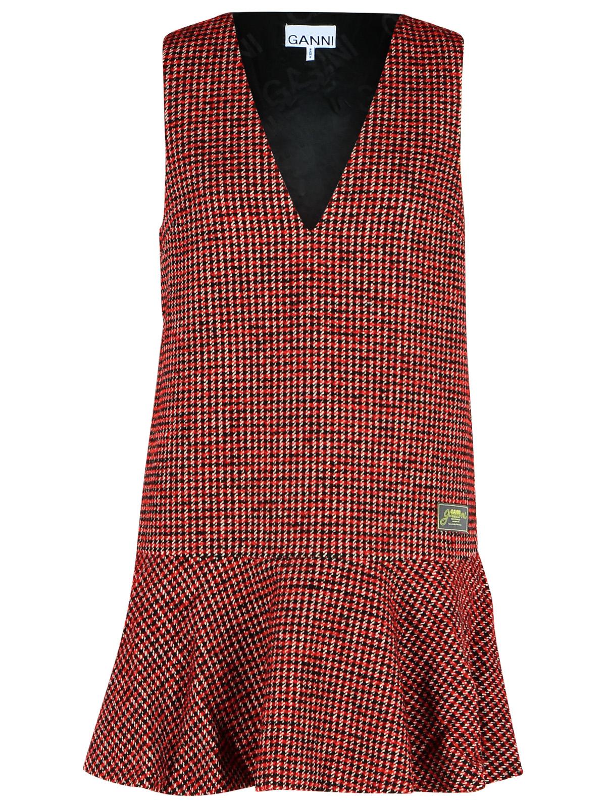 Ganni Red Wool Blend Dress Women GANNI