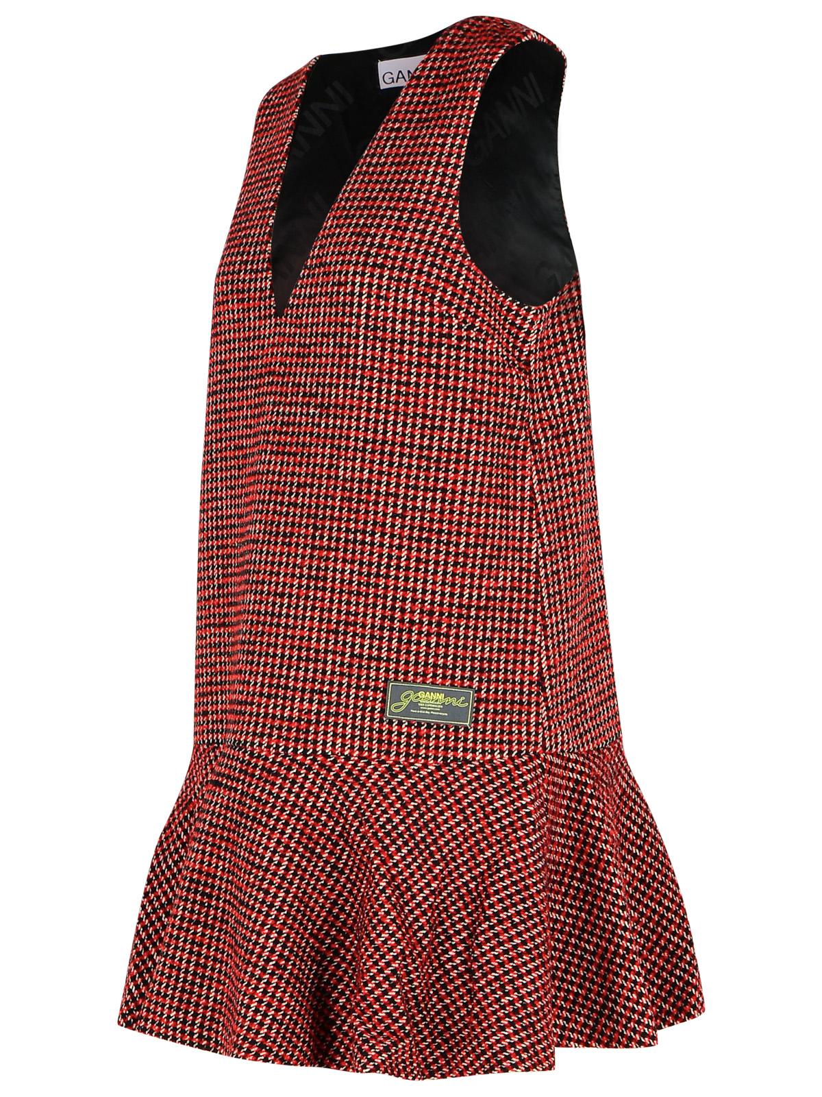 Ganni Red Wool Blend Dress Women GANNI