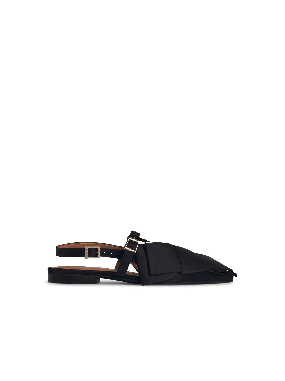 Ganni 'Big Bow' Black Polyester Ballet Flats Women GANNI