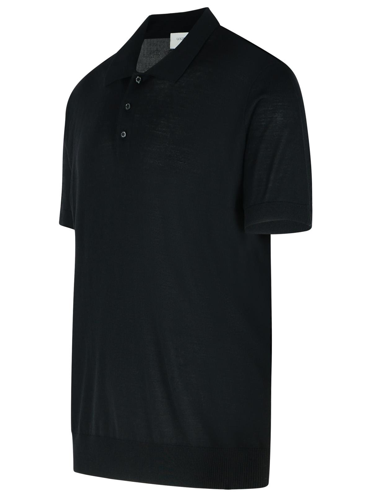 Golden Goose Black Virgin Wool Polo Shirt Men GOLDEN GOOSE