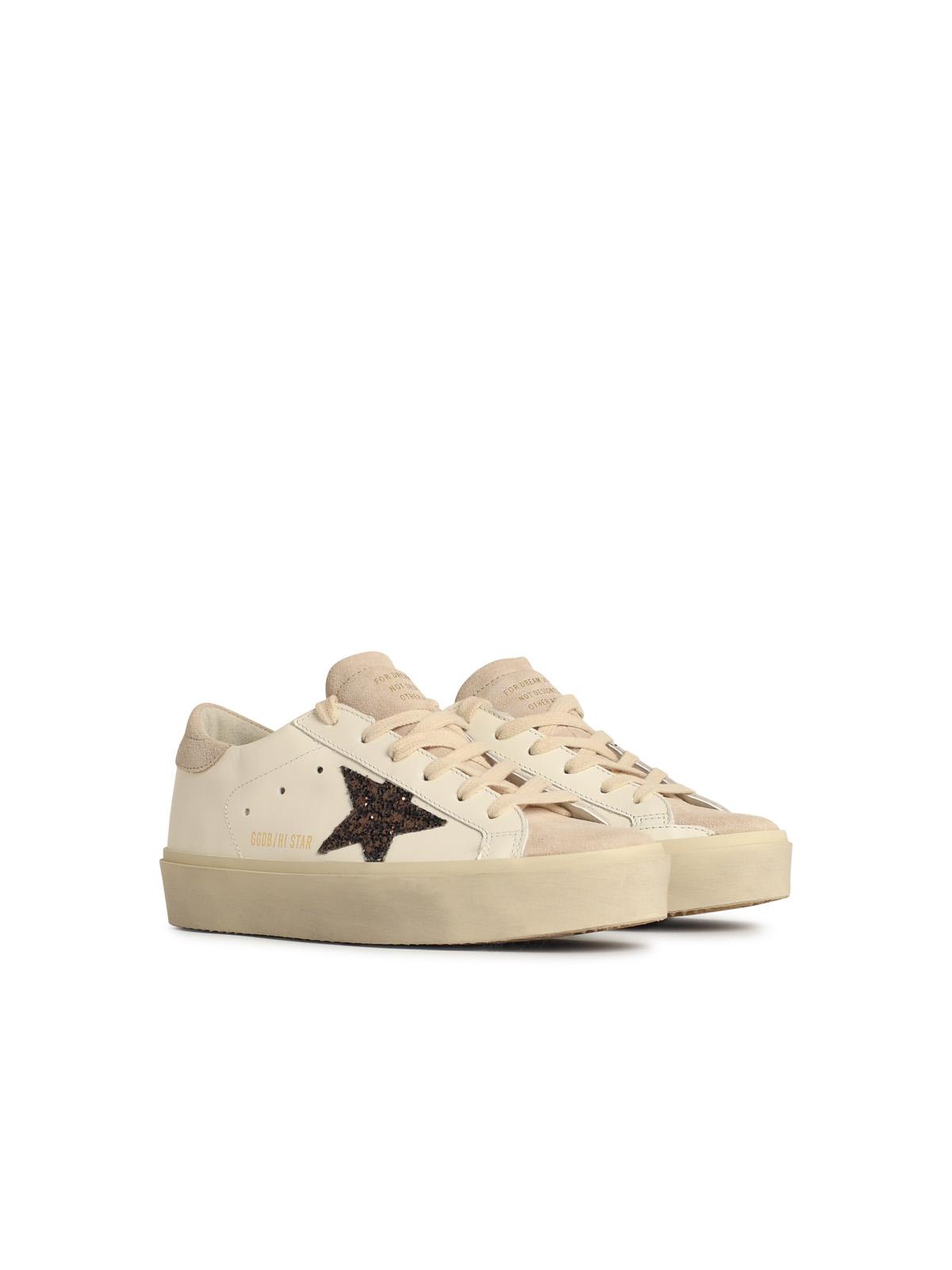Golden Goose 'Hi Star' White Leather Sneakers Women