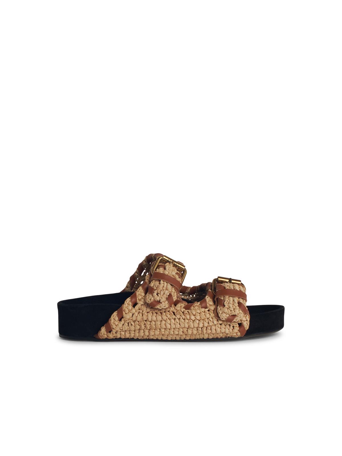 Isabel Marant Etoile 'Lennyo' Beige Palm Slipper Women ISABEL MARANT ETOILE