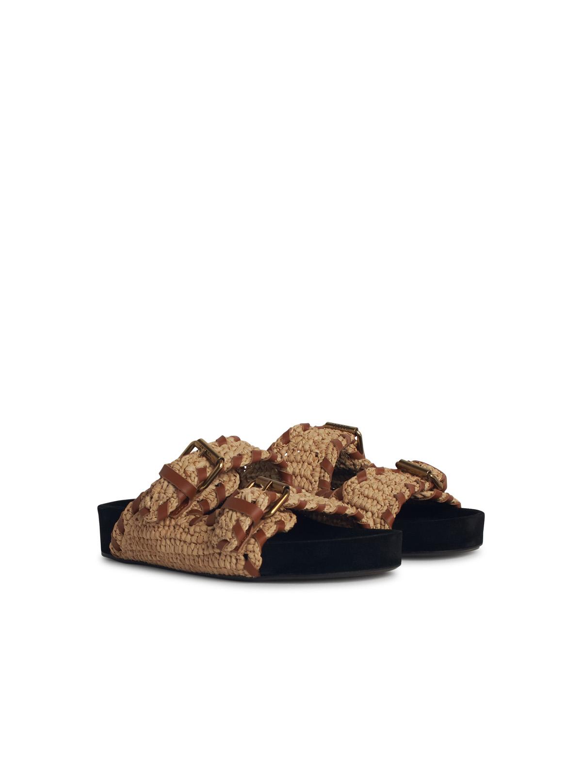 Isabel Marant Etoile 'Lennyo' Beige Palm Slipper Women ISABEL MARANT ETOILE