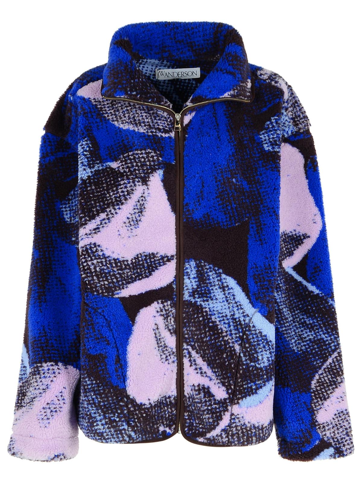 Jw Anderson Blue Polyester Blend Fleece Men J.W. ANDERSON