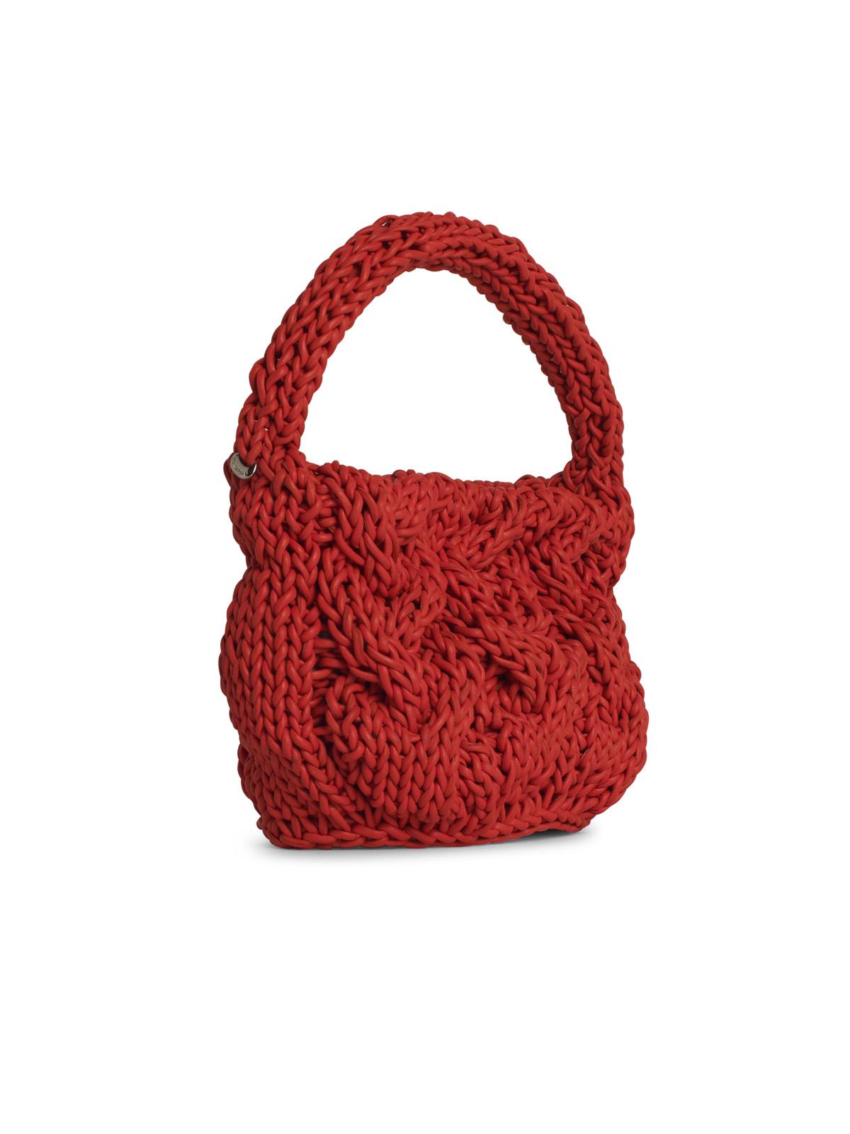 Jw Anderson 'Knit' Orange Leather Bag Women J.W. ANDERSON
