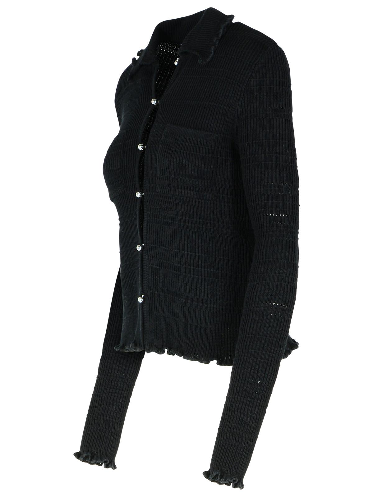 Lanvin 'Ribbed' Black Cotton Cardigan Women LANVIN